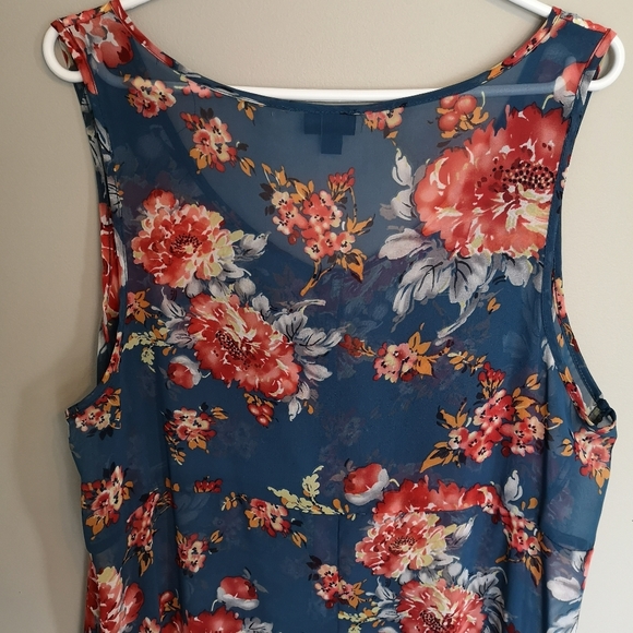 TORRID Chiffon Style Flowy Sleepless Tunic Shirt Hi Low button Up Floral… - Picture 11 of 13